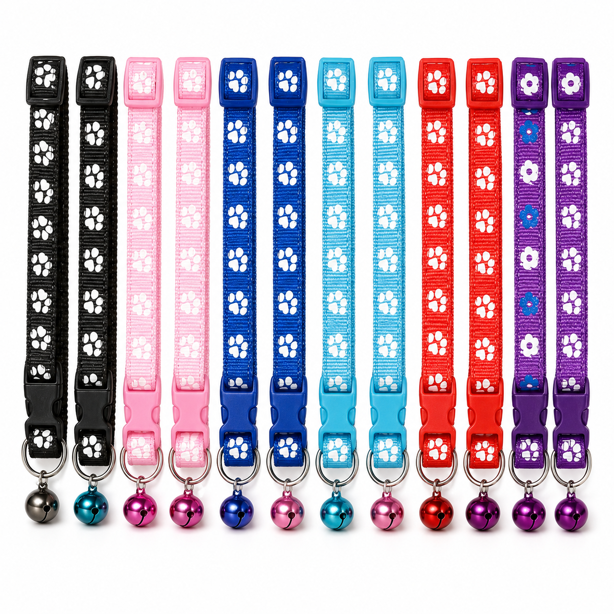 Colliers pour chats avec clochettes – couleurs assorties