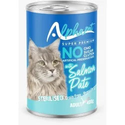 AlphaPet Sterilised Adult Pâté au saumon – 400 g