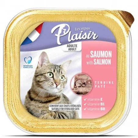 Plaisir Adult & Sterilised Cat au saumon – barquette