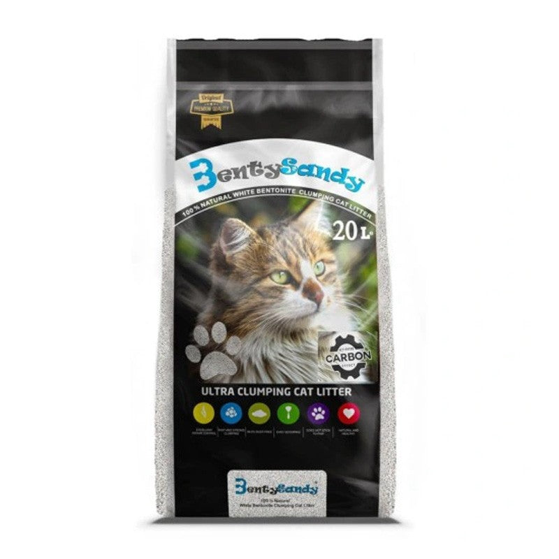 BentySandy litière agglomérante au charbon actif – 20 L