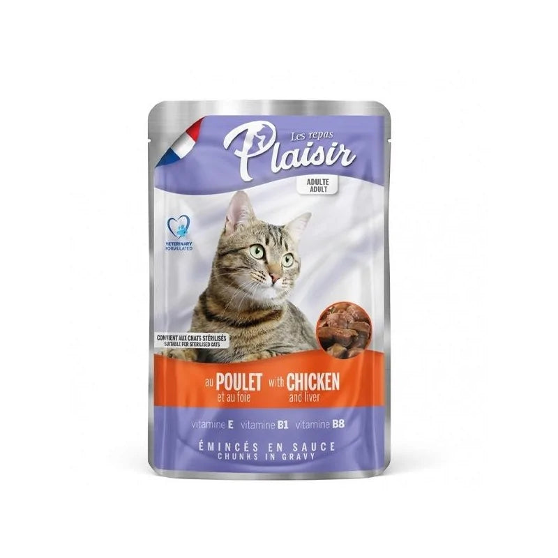 Plaisir Adult & Sterilised Cat poulet & foie – pochon