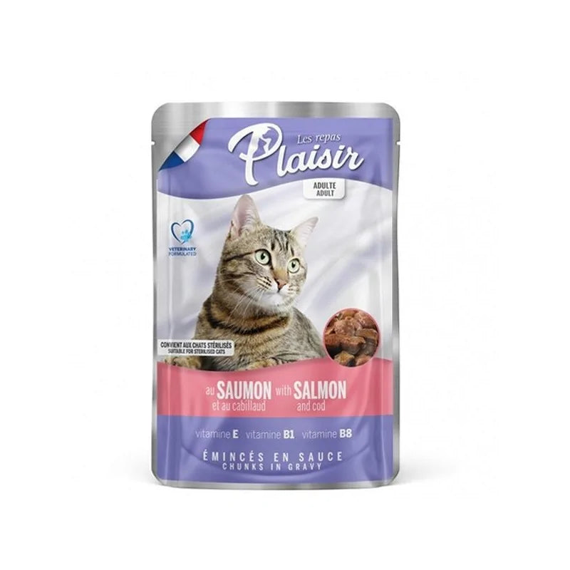 Plaisir Adult & Sterilised Cat saumon & cabillaud – pochon